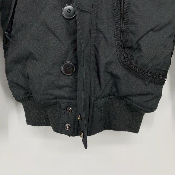 Alpha Industries N-3b Alpine Parka Mens Black Faux Fur Hooded Button Front - Picture 6 of 12